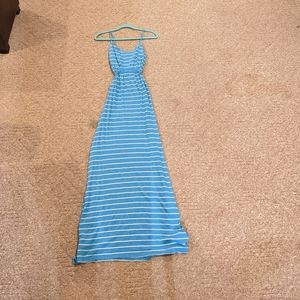 Tommy Hilfiger XS Blue and White Striped Maxi Dress